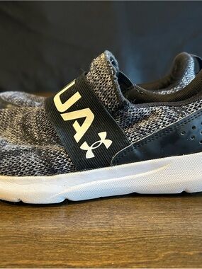Under Armour Kids Black and Gray Slip-On Athletic Sneakers